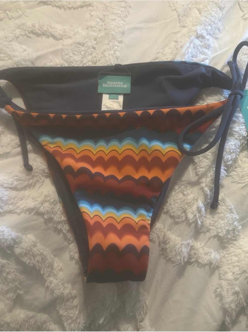Sports Illustrated Tie-Side Bikini Bottom - Multicolor Wave Print